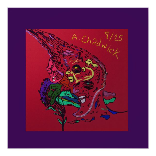 Abstract Moon Galaxy Art Photo Print Fototryck (Framsidan)