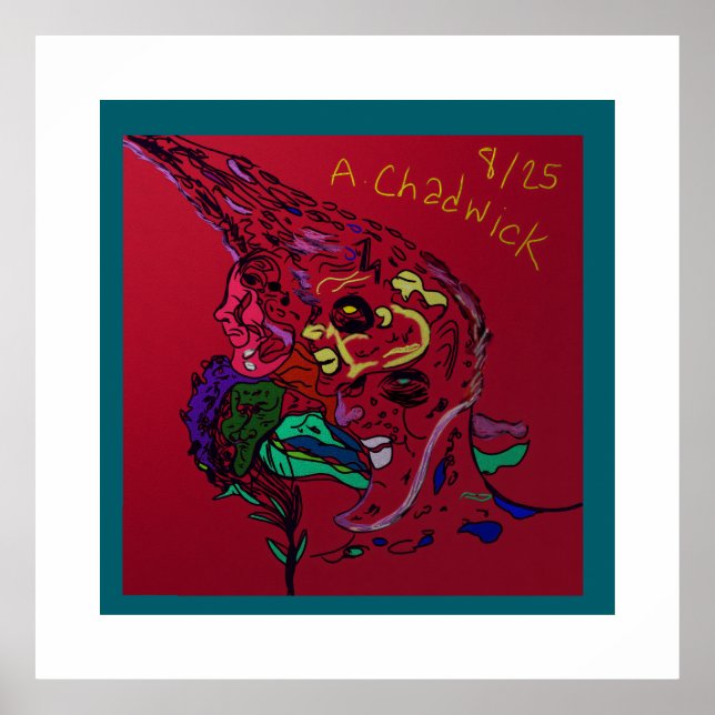 Abstract Moon Galaxy Art Poster Print (Framsidan)