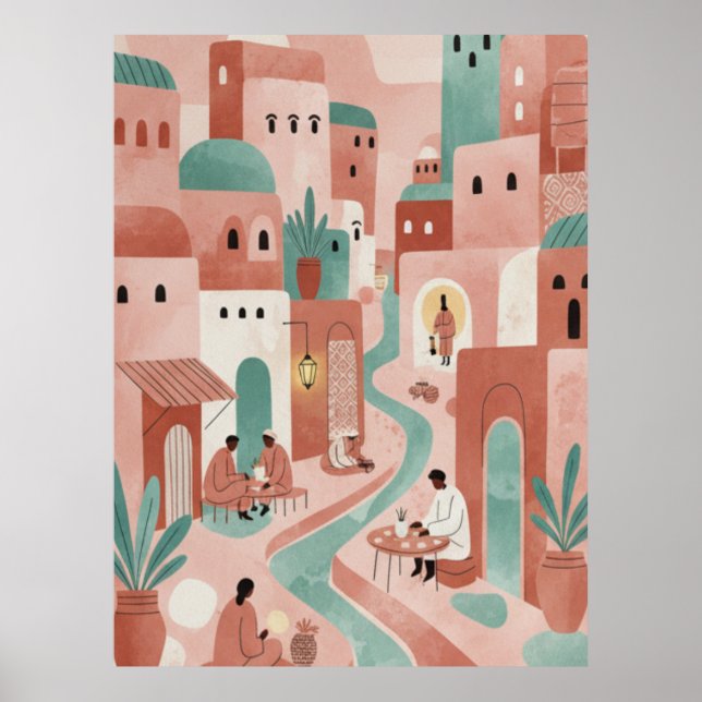 Abstract Moroccan Market Vibe Poster (Framsidan)