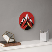 Abstract Mountain Range Red Black Gold