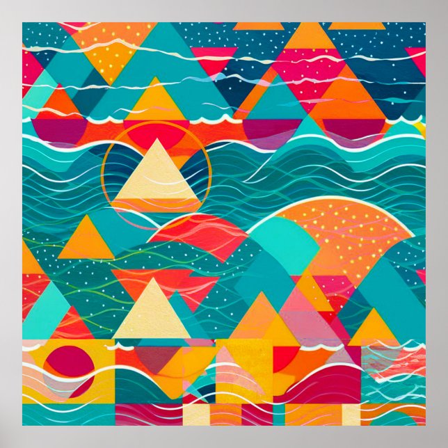 Abstract Mountains and River Poster (Framsidan)