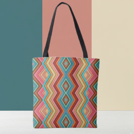 Abstract Multi-Color Zig Zag Stripes Tygkasse