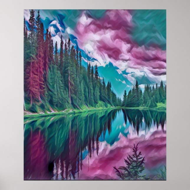 Abstract Nature Forest Wilderness Landscape Poster (Framsidan)