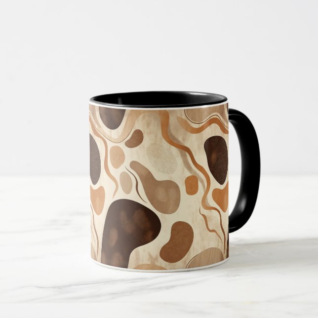 Abstract Nature Motif Mug – Soft Organic Elements Mugg (Framsida höger)