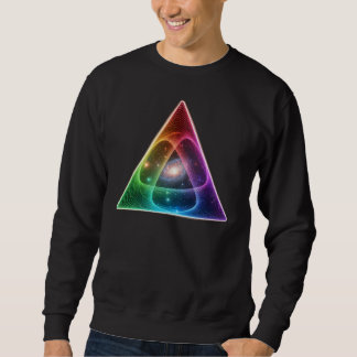 Abstract Neon Rainbow Triangle Geometric Prism Art Lång Ärmad Tröja
