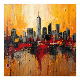 Abstract New York City Skyline Fototryck