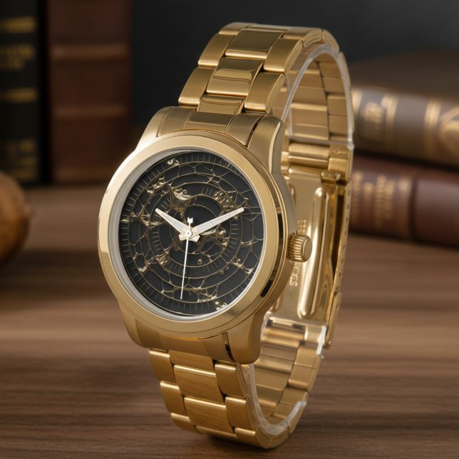 Abstract Obsidian Watch Dial Armbandsur (Skapare uppladdad)