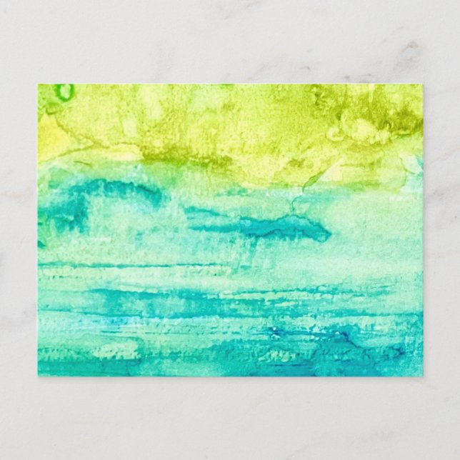 Abstract Ocean Watercolor Postcard Vykort (Framsida)