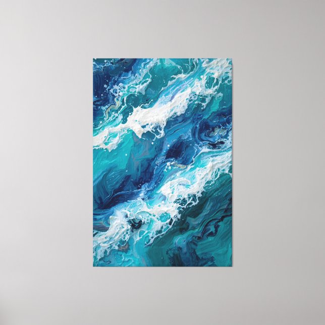 Abstract Ocean Wave Texture Canvas Print (Framsida)