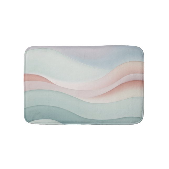 Abstract Ocean Waves Pastel colors Badrumsmatta (Framsidan)
