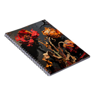 Abstract Oil Flowers Photo Notebook Anteckningsbok