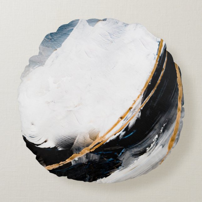 Abstract oil texture background. Paint on canvas.  Rund Kudde (Framsidan)