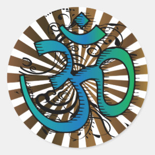 Abstract-om-4 Runt Klistermärke
