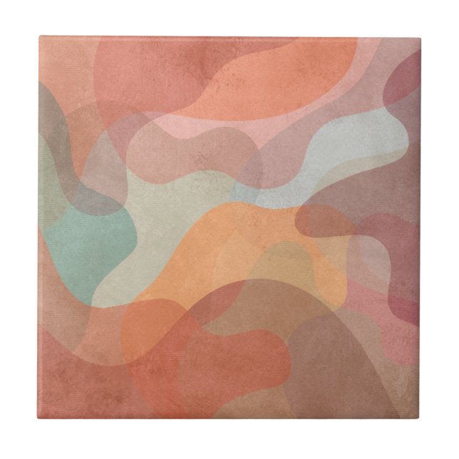 Abstract Overlapping Pastel Blobs Background Kakelplatta (Framsidan)
