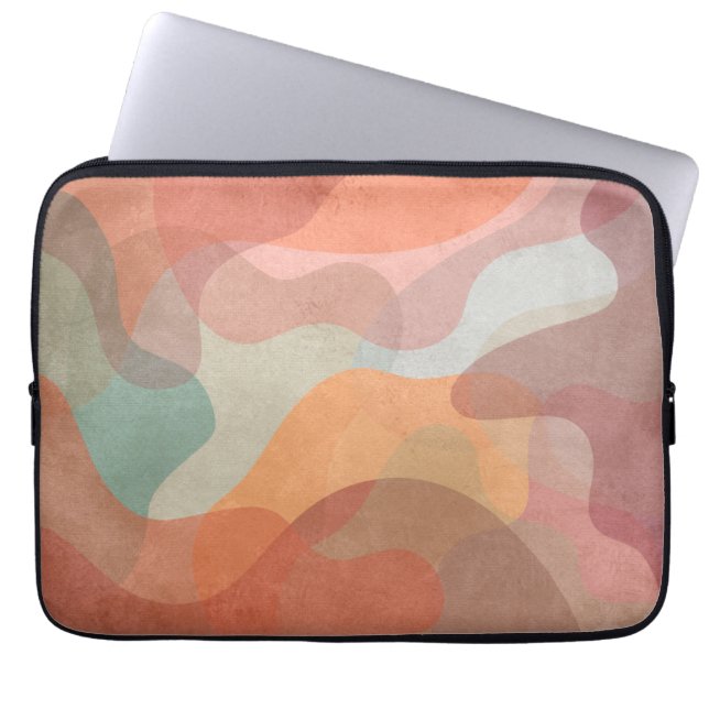 Abstract Overlapping Pastel Blobs Background Laptop Fodral (Framsidan)