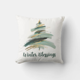 Abstract Painted Christmas Tree Kudde