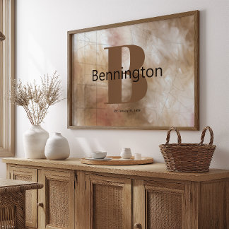 Abstract Painting Custom Last Name Decor Prints Poster