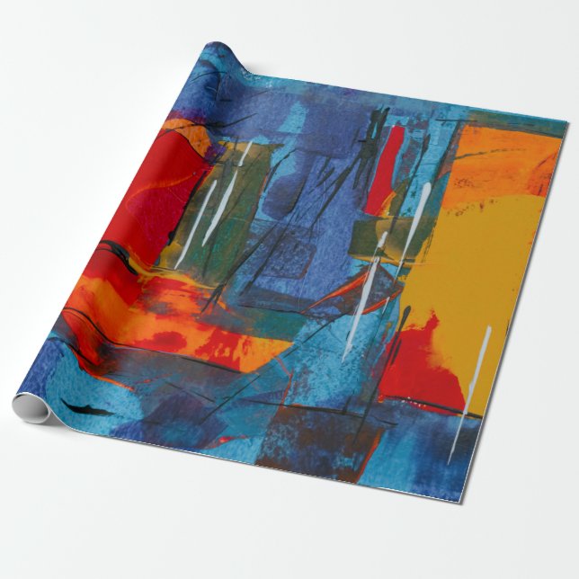 Abstract painting presentpapper (Utrullad)