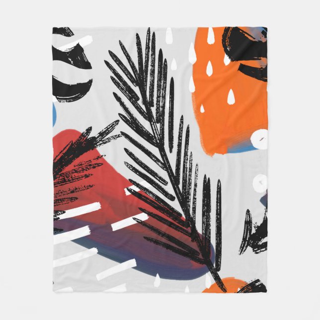 Abstract painting seamless pattern with ink elemen fleecefilt (Framsidan)