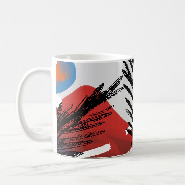 Abstract painting seamless pattern with ink elemen kaffemugg (Vänster)