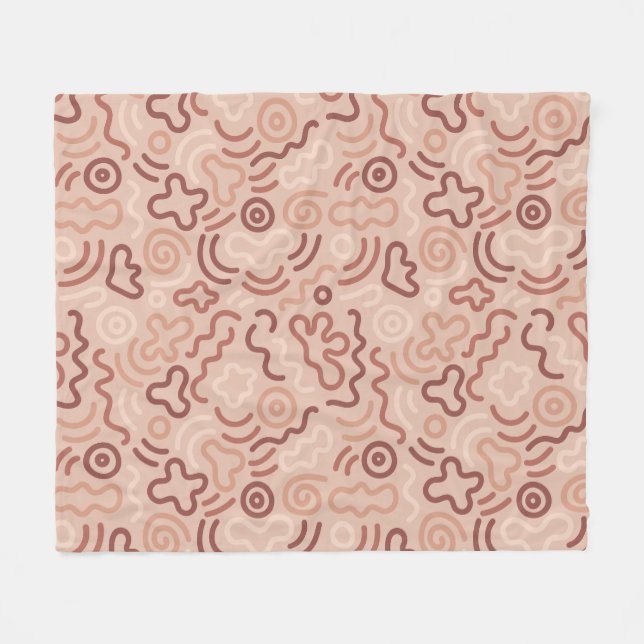 Abstract Party Doodle Pattern Fleecefilt (Framsidan (Horisontell))