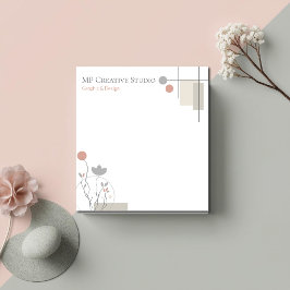 Abstract Pastel Design: Modern Florals & Geometry Anteckningsblock