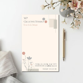 Abstract Pastel Design: Modern Florals & Geometry Brevpapper