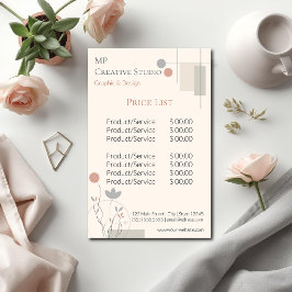 Abstract Pastel Design: Modern Florals & Geometry Brevpapper