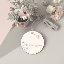 Abstract Pastel Design: Modern Florals & Geometry Gåvor Etiketter
