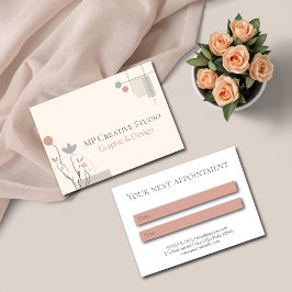 Abstract Pastel Design: Modern Florals & Geometry Tidsbeställning Kort