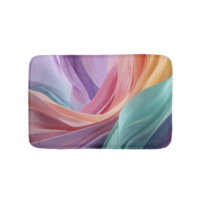 Abstract Pastel Fabric Waves  Badrumsmatta (Framsidan)