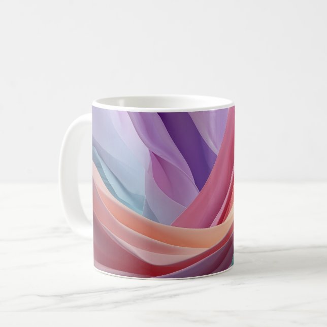 Abstract Pastel Fabric Waves  Kaffemugg (Framsida vänster)