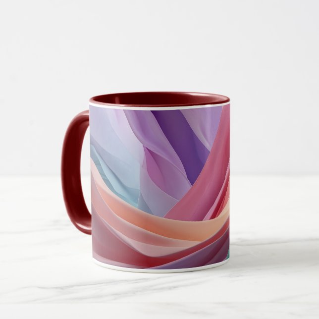 Abstract Pastel Fabric Waves  Mugg (Framsida vänster)