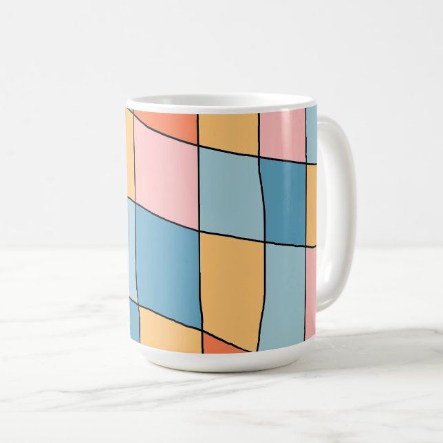 Abstract Pastel Geometric Pattern Mug Kaffemugg (Framsida höger)