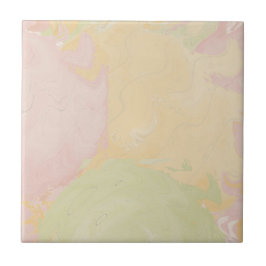 Abstract Pastel Swirl Beige Kakelplatta