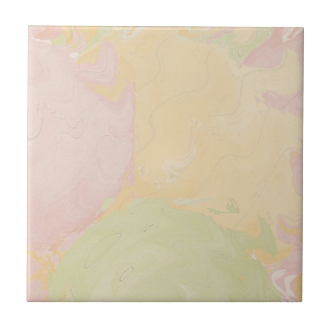 Abstract Pastel Swirl Beige Kakelplatta (Framsidan)