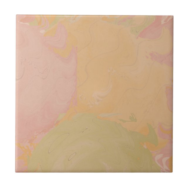 Abstract Pastel Swirl Earthy Kakelplatta (Framsidan)