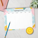 Abstract Pastel Weekly Planner Anteckningsblock<br><div class="desc">This funky weekly planner has space to write your to-dos from Monday to the weekend. It features an abstract pastel design. You can also use this as a shopping list,  meal planner,  or for school!</div>