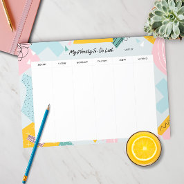Abstract Pastel Weekly Planner Anteckningsblock