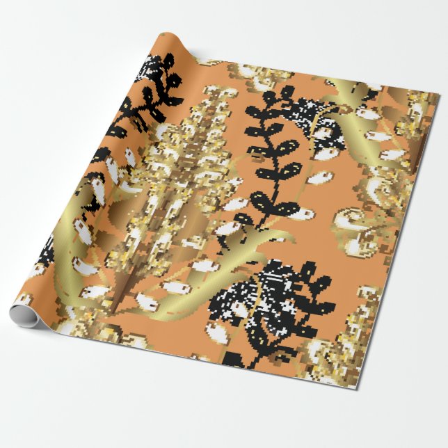 abstract pattern on orange yellow background with  presentpapper (Utrullad)