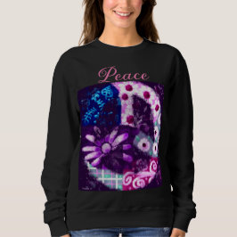 Abstract Peace Sign Hippie Art Pink Purple T Shirt