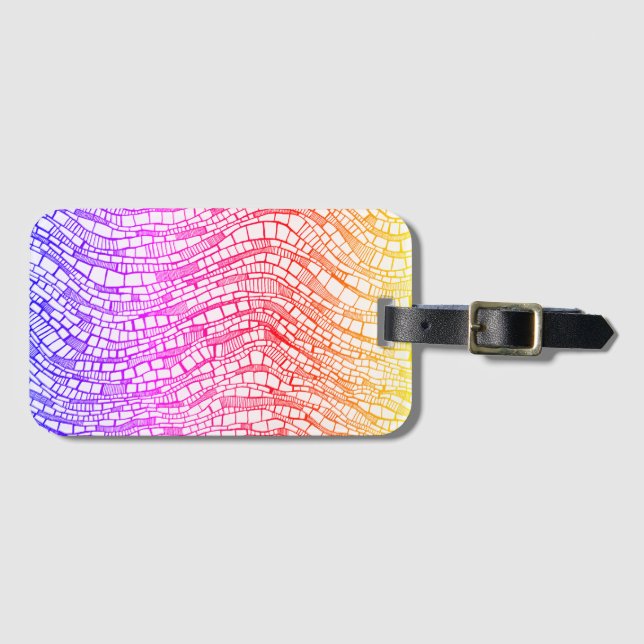 Abstract Pen & Ink Geometric Shapes Bagagebricka (Framsida horisontal)