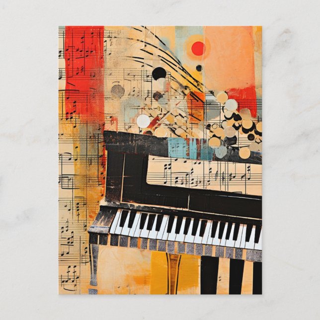 Abstract Piano Montage art Vykort (Framsida)