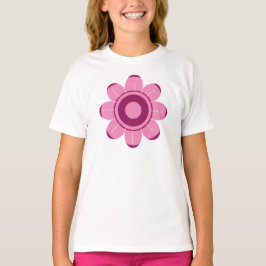 Abstract Pink Flower Illustration T Shirt