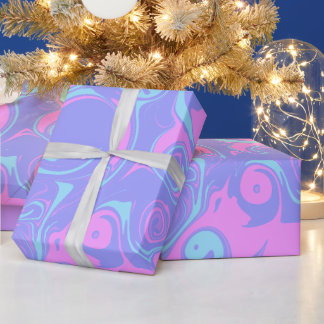 Abstract pink purple blue swirls presentpapper