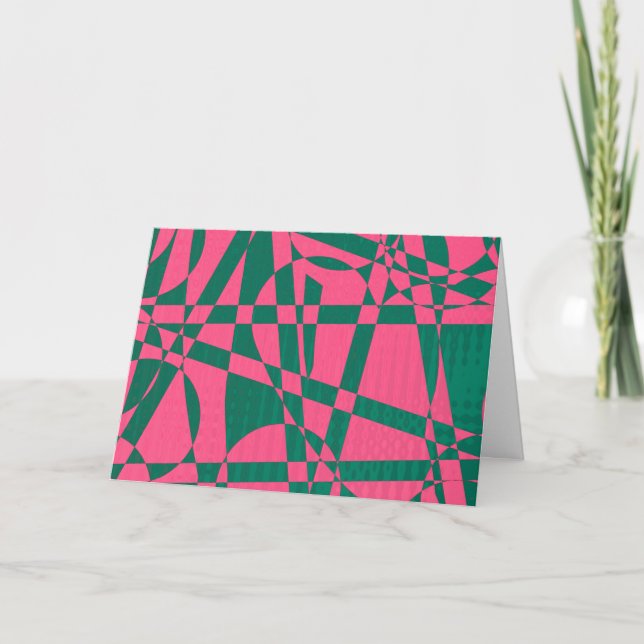 Abstract pink rose red Christmas trims with pine Kort (Framsida)