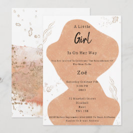 Abstract Pink Shapes And Elements Sweet Baby Girl Inbjudningar