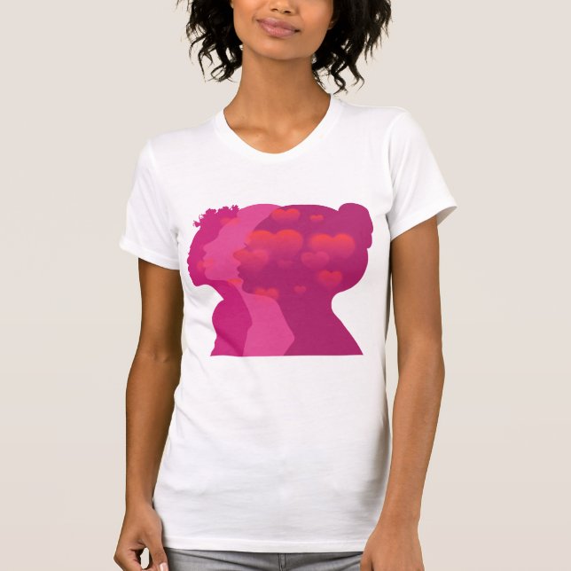 Abstract  pink woman silouette T-chirt T Shirt (Framsida)