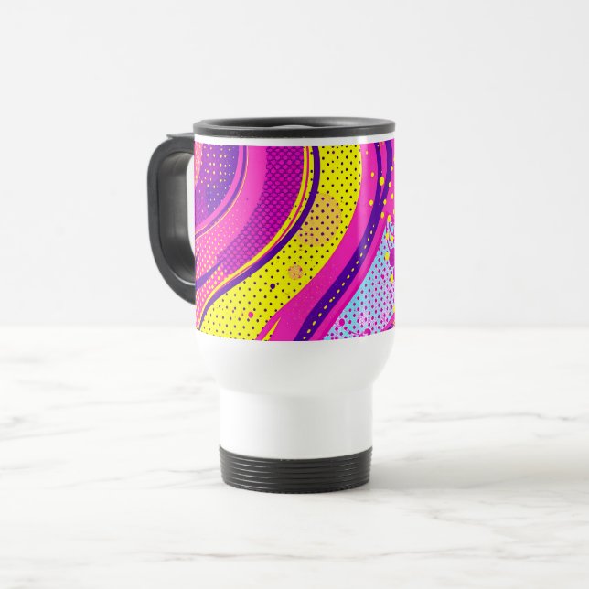 Abstract Pink Yellow Pop Art Pattern  Resemugg (Framsida vänster)
