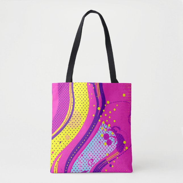 Abstract Pink Yellow Pop Art Pattern  Tygkasse (Framsida)